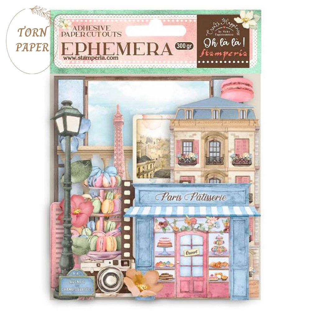 Stamperia 스탬페리아 Ephemera Create Happiness Oh lá lá elements 스티커 STA 096