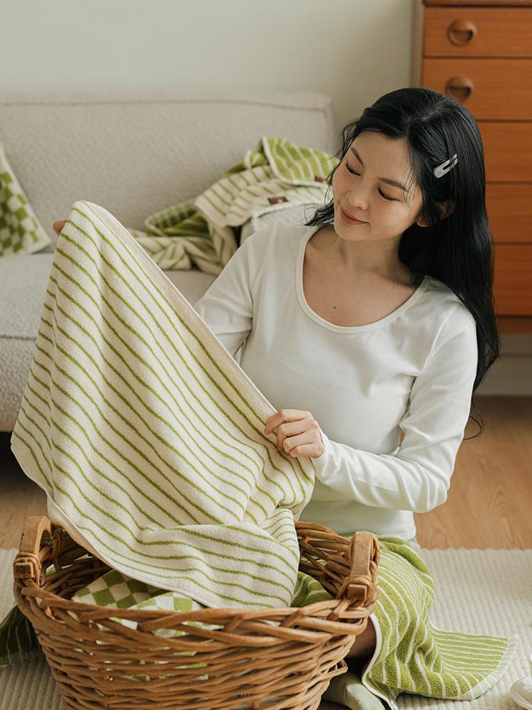 [벌크포장] 디어리얼 올리브 수건 - 올리브 라인 (1P)