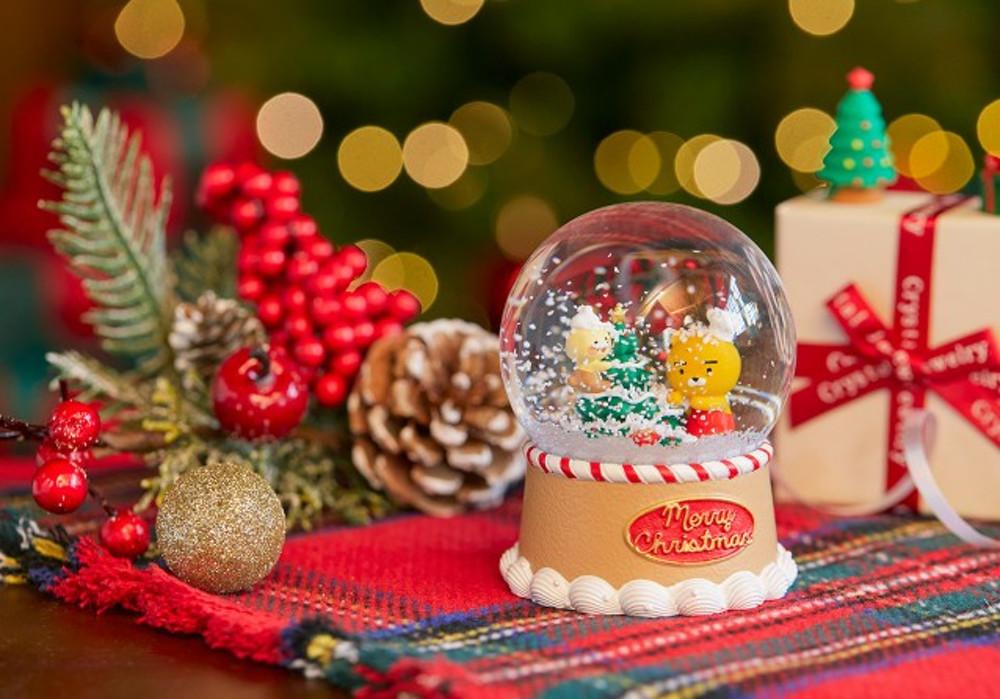 카카오프렌즈 라이언 춘식이 스노우볼 마이크리스마스쿠키