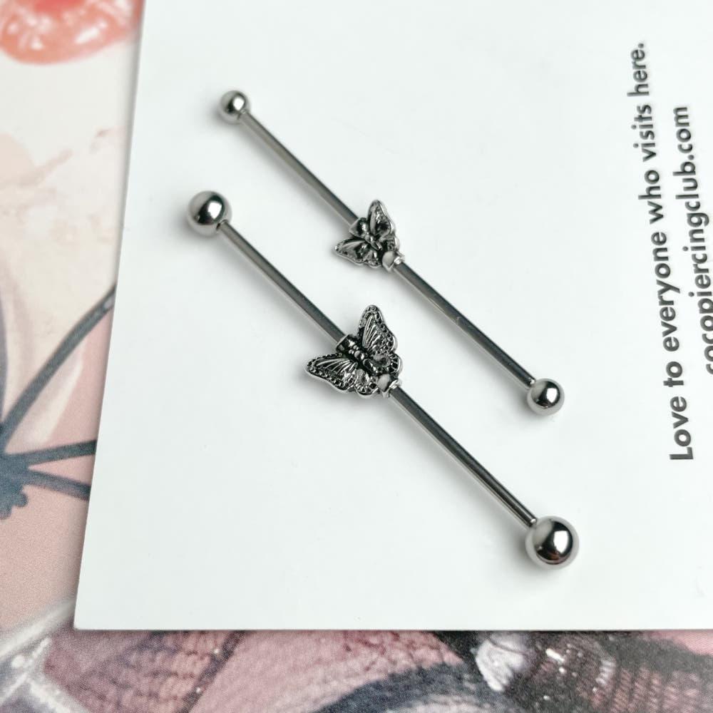 [사선피어싱] 엔틱 버터플라이 인더스트리얼피어싱 (2type)