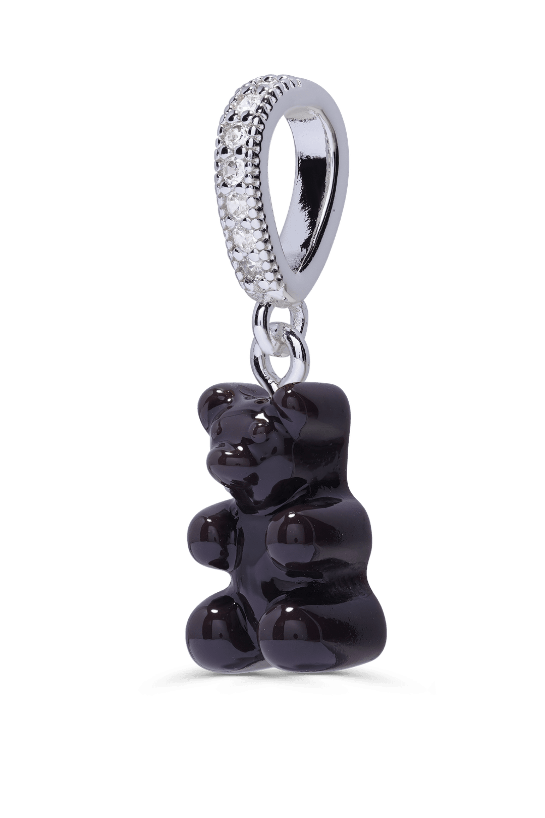Nostalgia Bear - Pave connector - Silver plated - Licorice