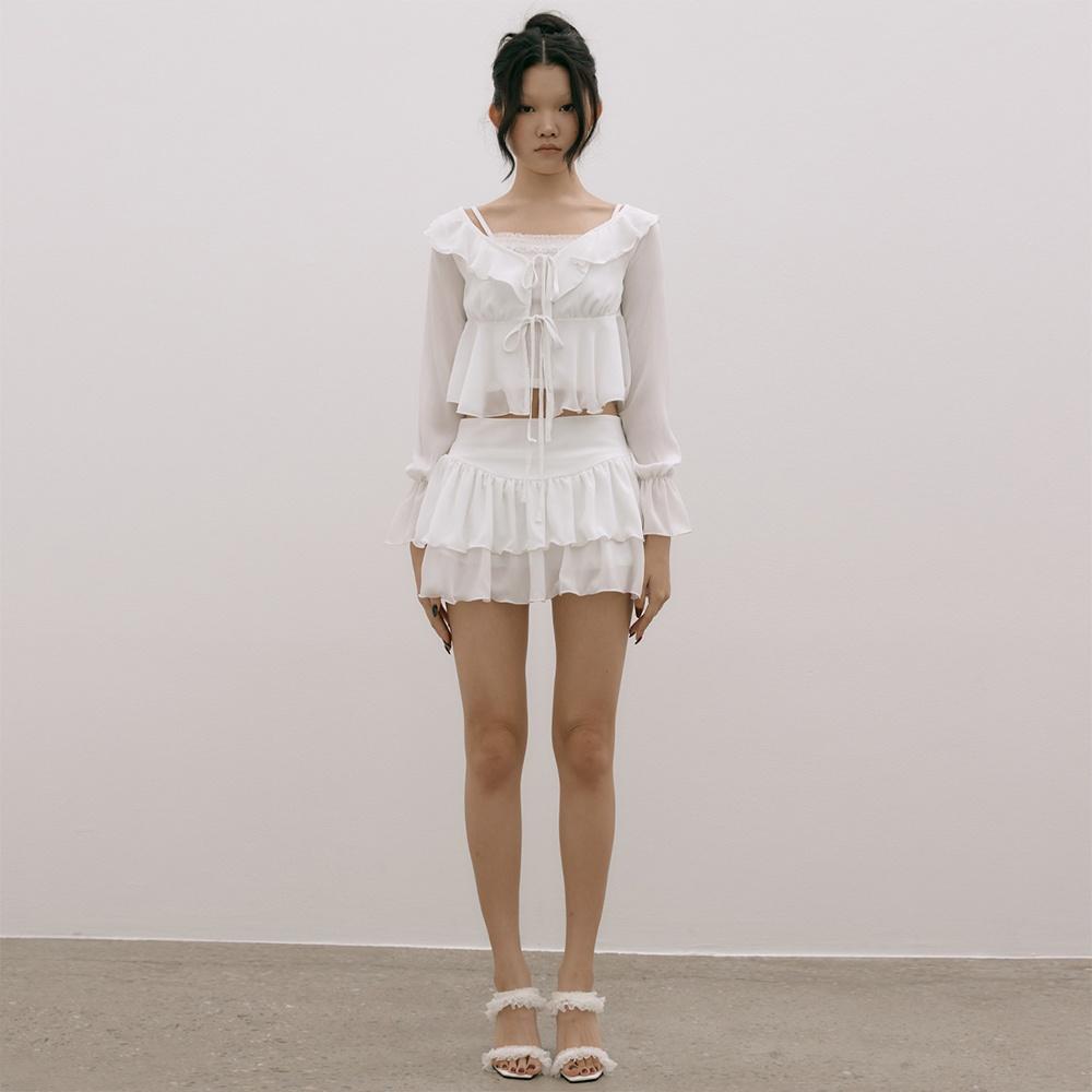 Lynn Ruffle Skirt IVORY