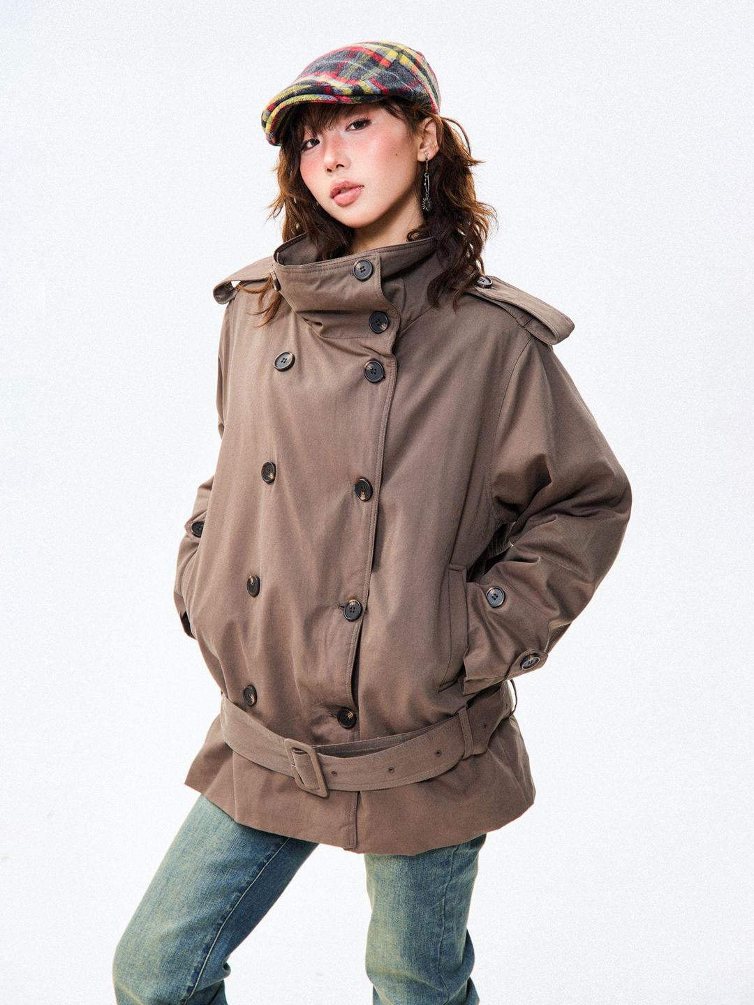 여성 브라운 롱 패딩 코트 겨울 슬림핏 와이드 숄더 아우터