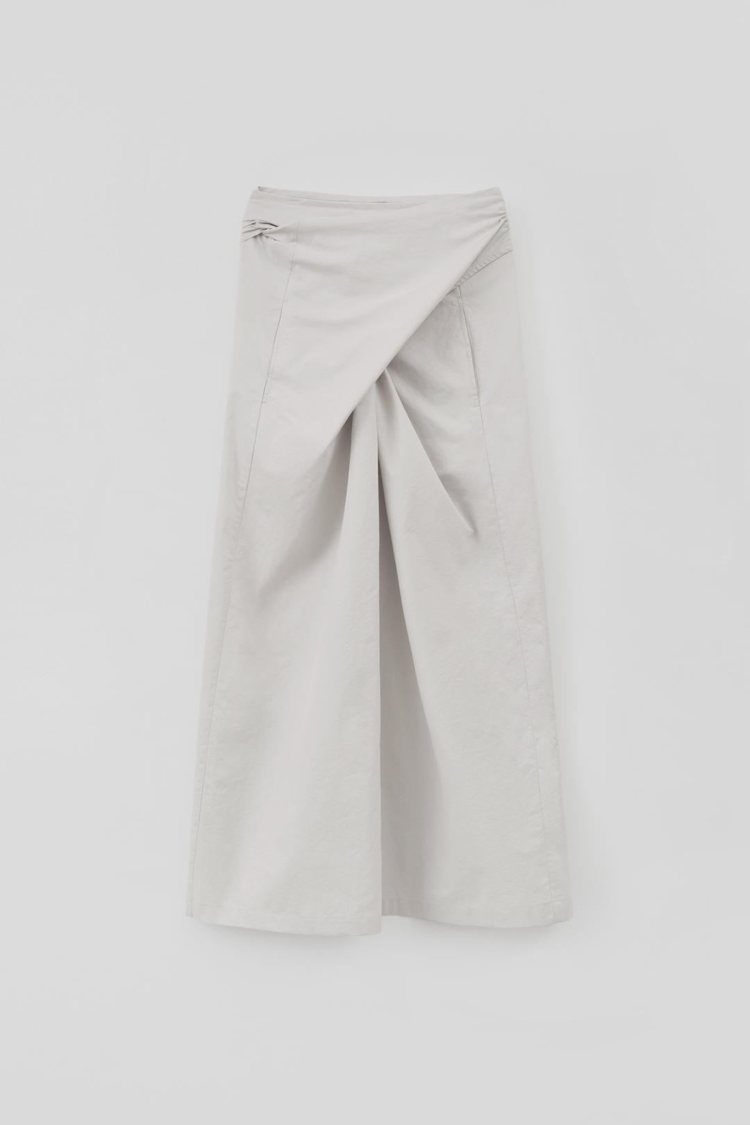 Wrap Twisted Skirt_Light Gray