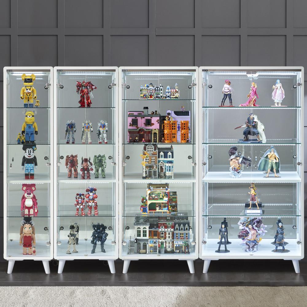 퍼니처스마트 에버딘 시리즈 장식장(화이트) 진열장 유리장 레고장 피규어장 건담 프라모델