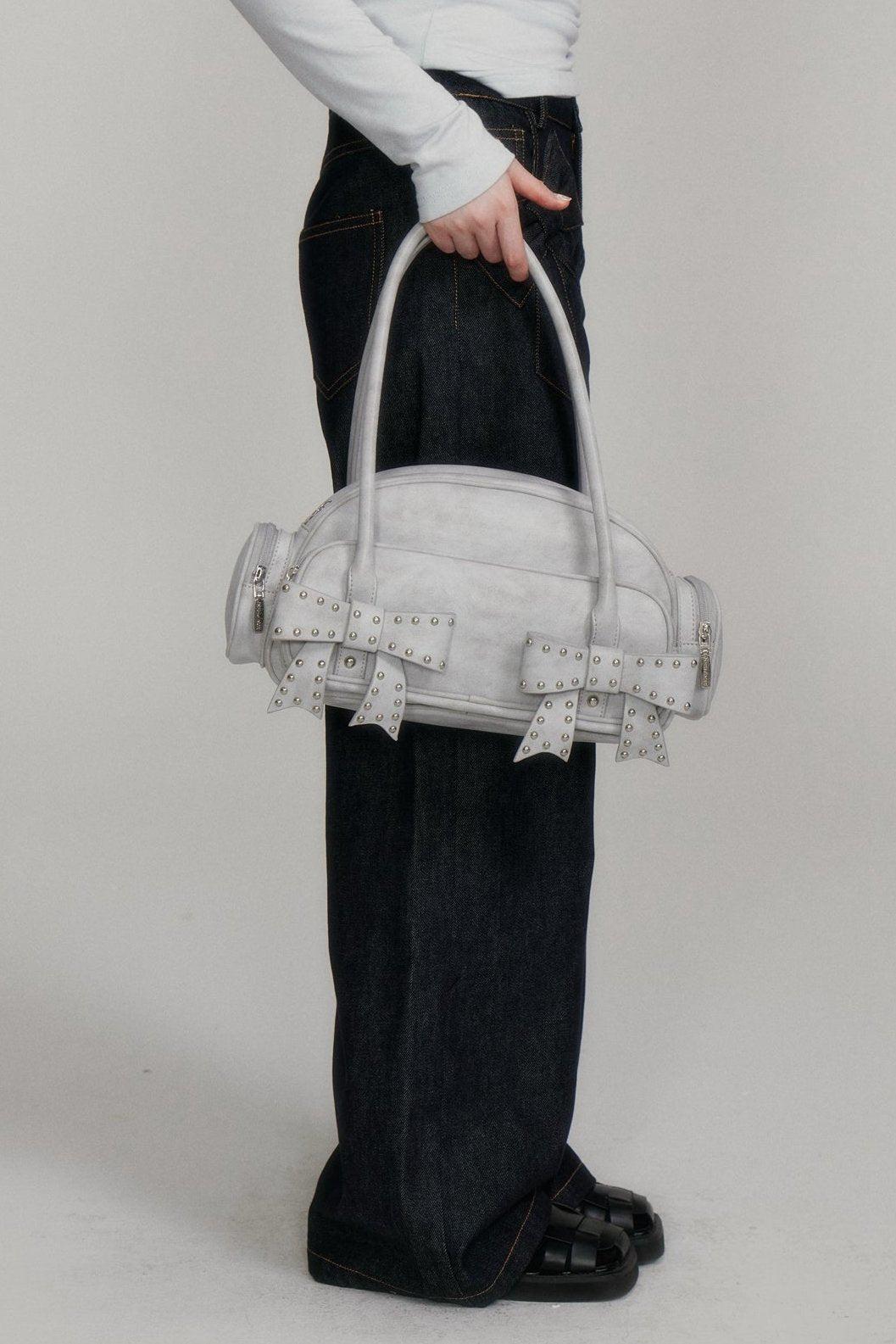 컬렉션 패셔너블 볼링 백 - 회색-파랑 더블