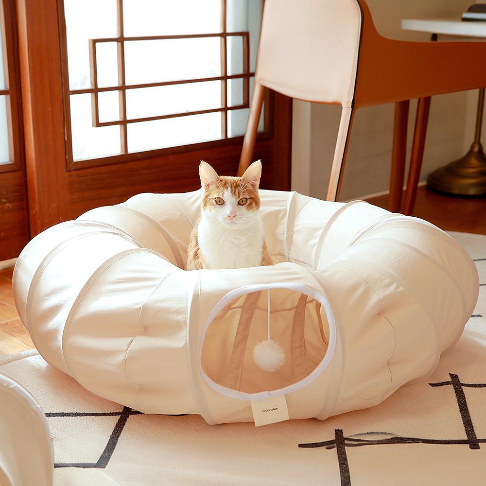 소심한호랑이 고양이장난감 빼꼼터널 고양이터널 숨숨집 [털이 박히지 않는 소재]