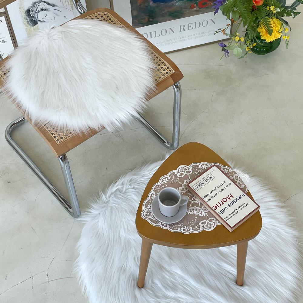 하이어플레이스 양털러그 장모러그 원형 미니 워셔블 러그