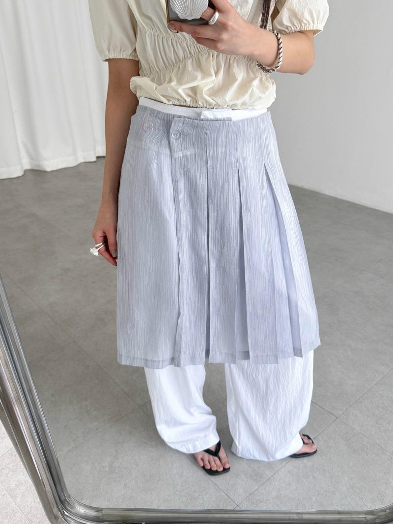 snow button up layered skirts (3color)
