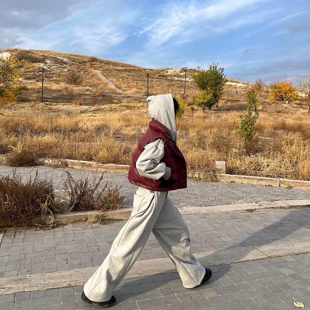 daily kimô crop hood zip-up 데일리 크롭 후드집업 (3color)