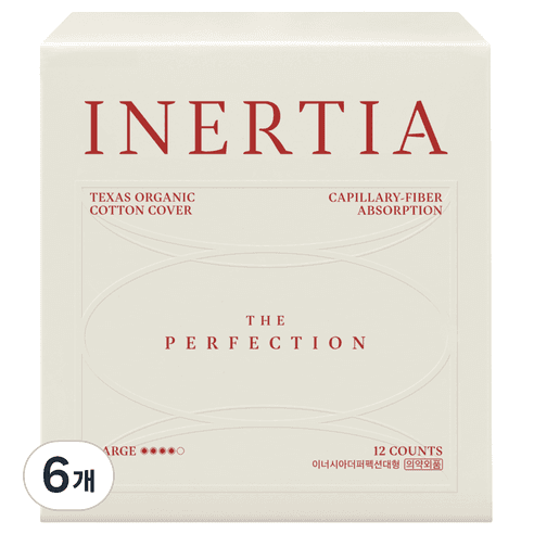 이너시아 더 퍼펙션 생리대 날개형, 대형, 12개입, 6개 - 일반생리대 | 쿠팡