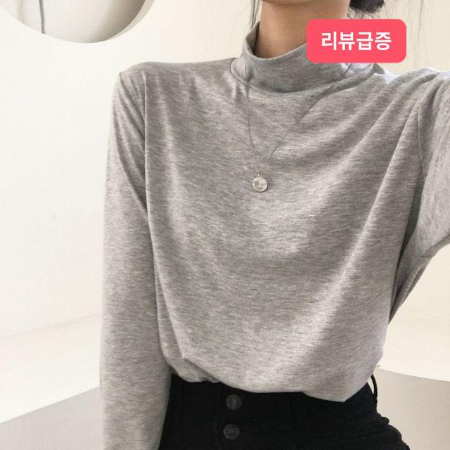 (속기모, 목이편해요~) 이너로 좋은 얇은 반목티 / 찰랑 부드러운 기본 목폴라 / 스판 무지 긴팔 이너 / 터틀넥 반폴라 긴팔티_이거든