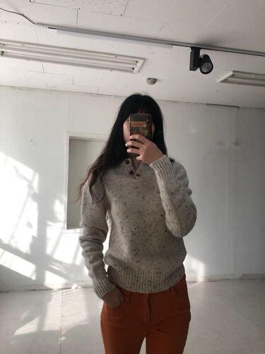 Beige melange wool sweater