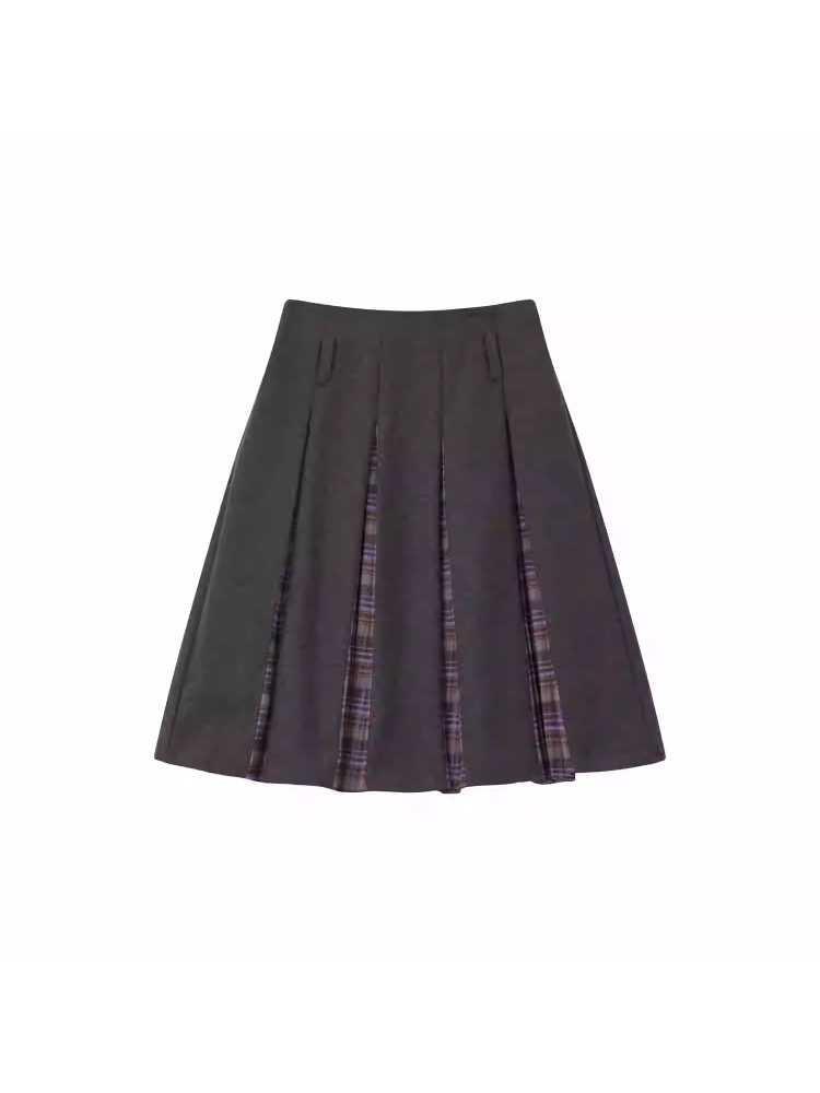 A-line pleated skirt【s0000010708】