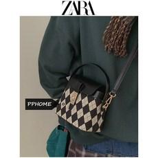 ZARA Zara 격자 무늬 버킷 가방 핸드백 크로스백+선물