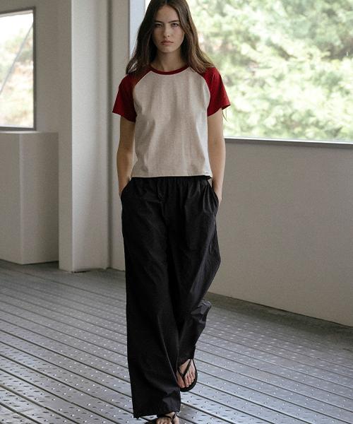String nylon pants KNSS03PT02_Black