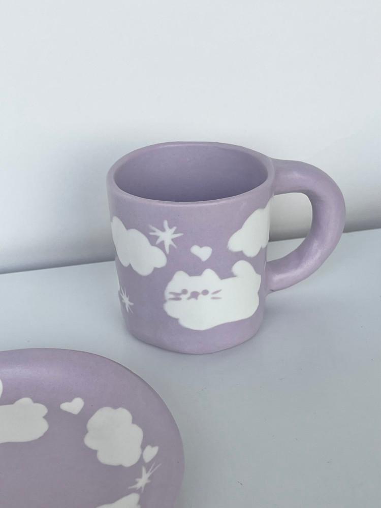 [Pre-order] 구름고양이 머그컵 (purple)