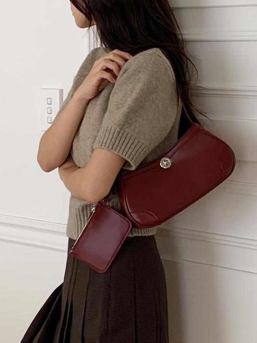 [단독]Jenna mini hobo bag (black cherry)