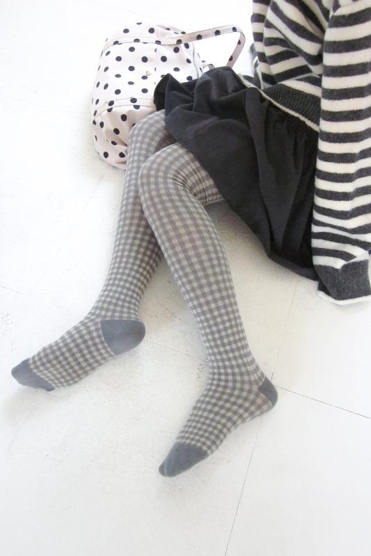 gingham check tights (4color)