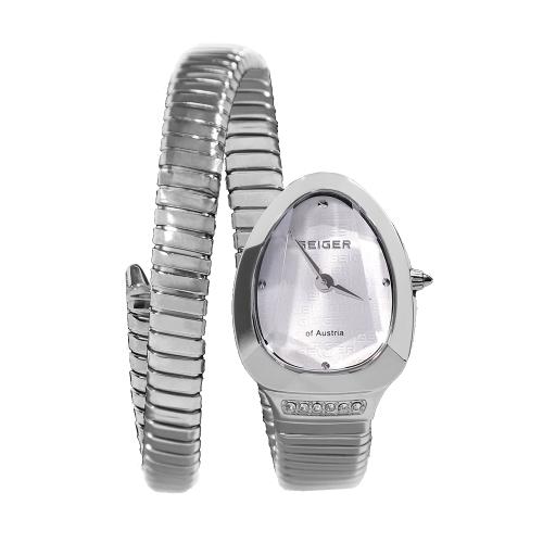 GE1265WS 여성 컷팅 글라스 스네이크 메탈시계