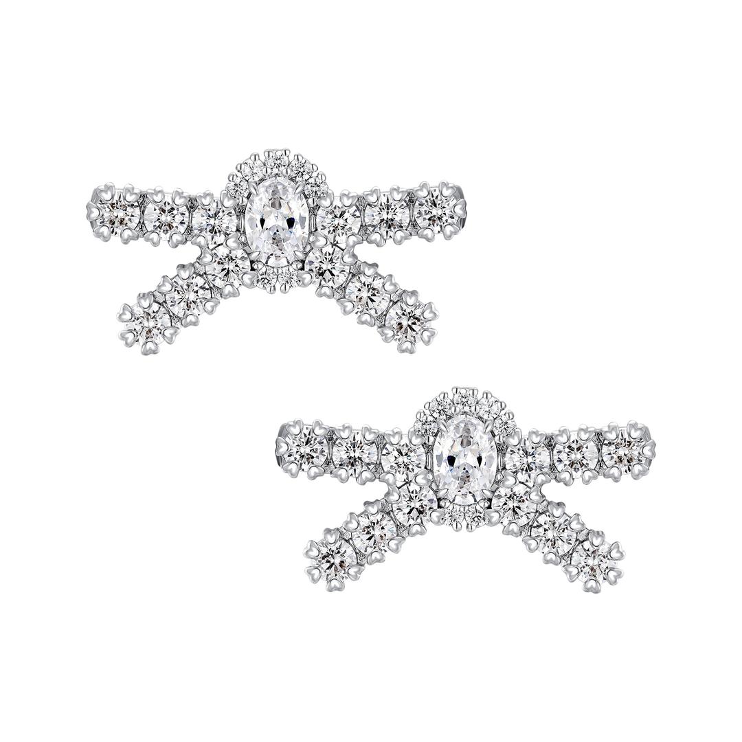 YVMIN X SHUSHUTONG / Gemstone Pave Bow Earring - Large Pair (Pre Order)