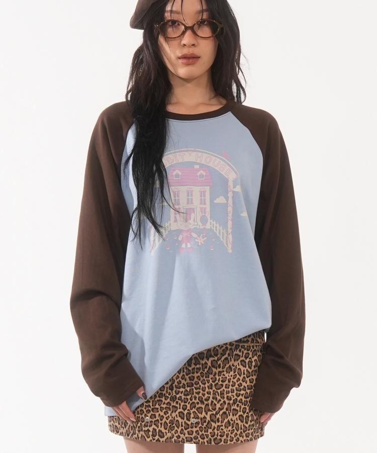 [FANYOUNG] (유튜버 PICK) LOBBIT HOUSE RAGRAN T (Blue/Brown)