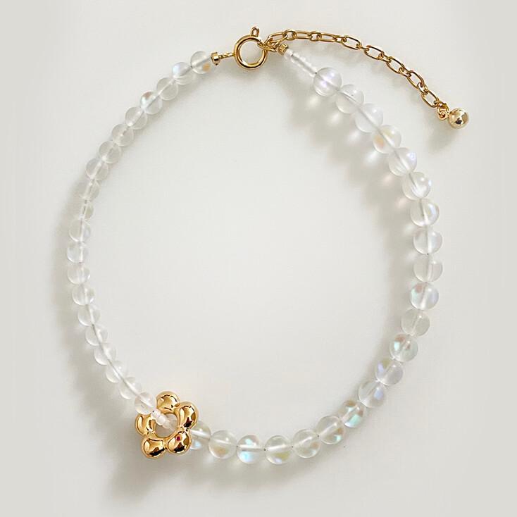 Summer Wild FLower Gem Necklace (Opal clear)