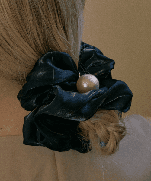 Pearl Satin hair Scrunchie