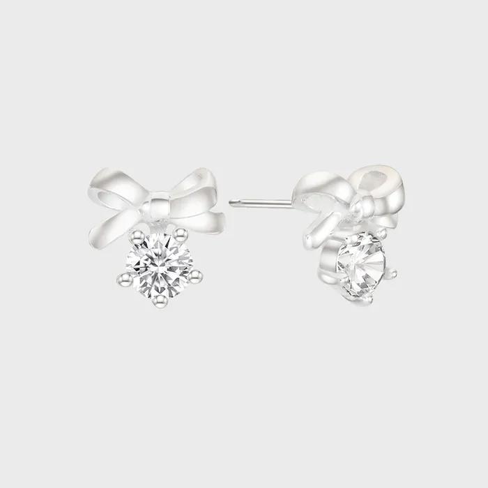 [silver925] blush ribbon cubic earring