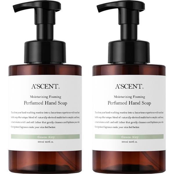 에이센트 퍼퓸드 버블 핸드워시 그린에어리 500ml 2개, 단일상품