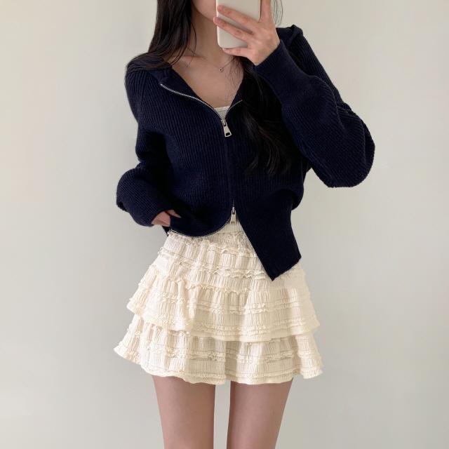 조이조이 [러블리무드💗] 델피나 레이스 올밴딩 치마 캉캉 프릴 플레어 미니 스커트