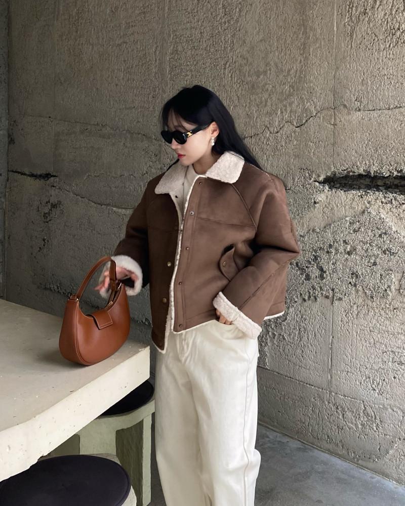 멜로디 양털 무스탕 덤블안감 소프트 무스탕 자켓 아우터