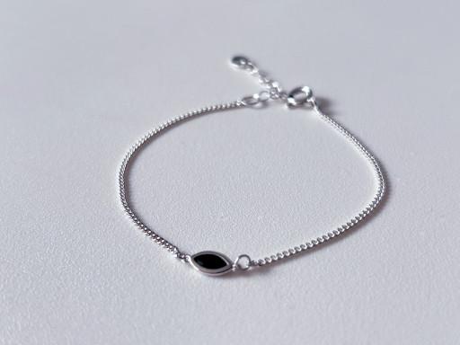 [925 Silver] 블랙 마퀴즈 실팔찌