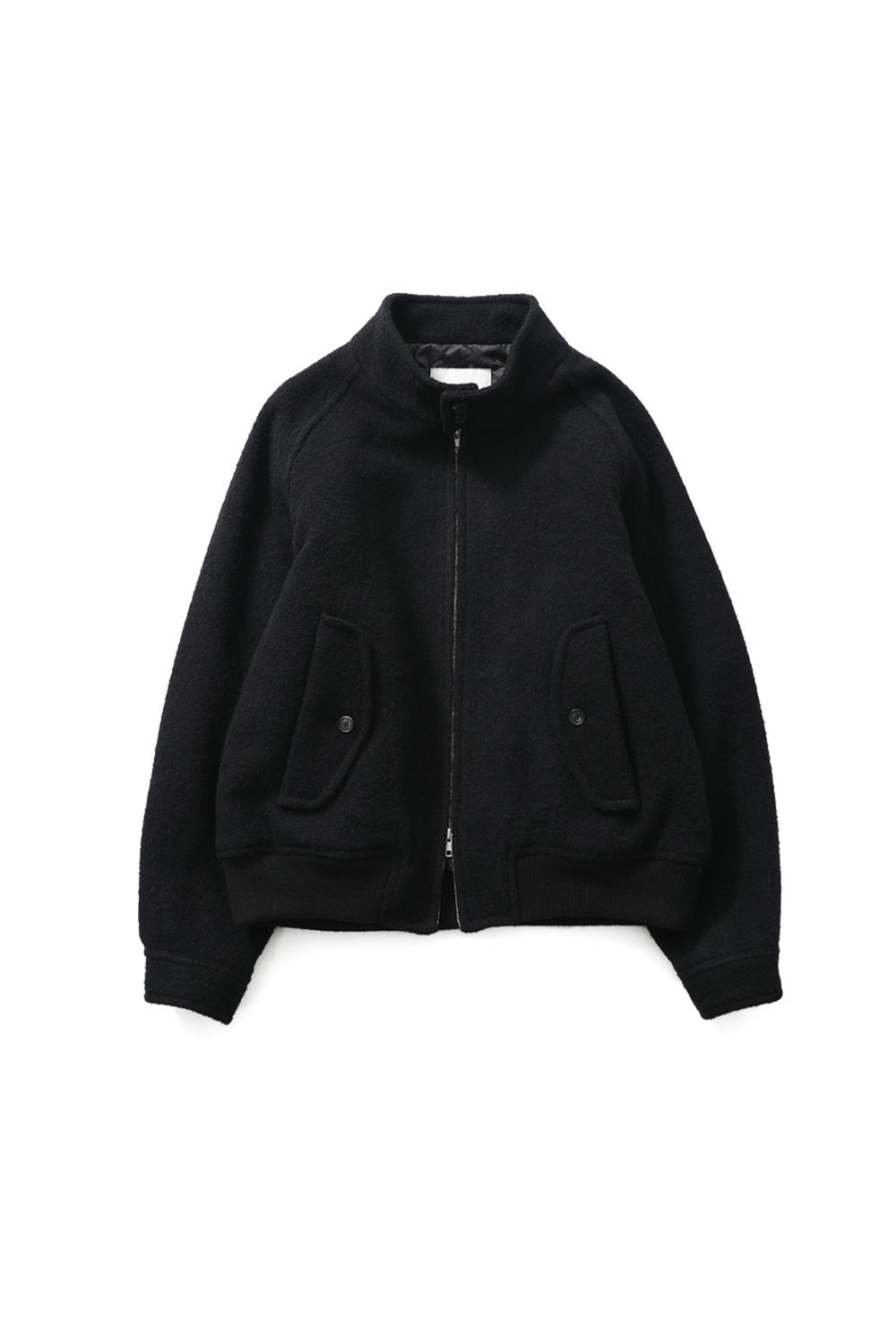Visitor Wool Boucle Harrington Jacket Black
