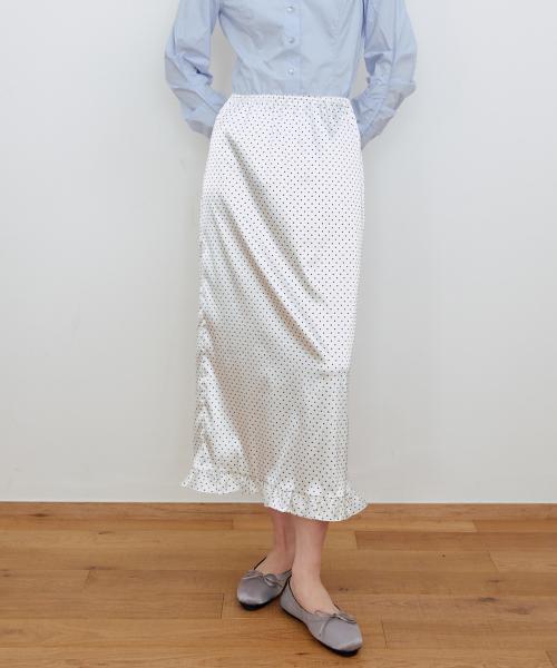 FRILL LAYERED LONG SKIRT_WHITE