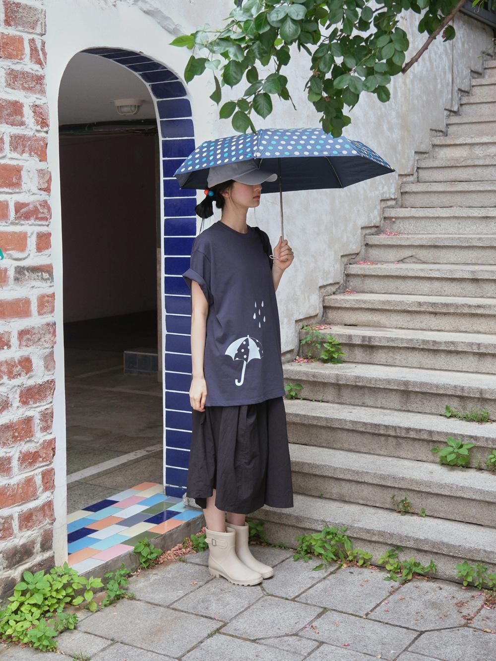 Rainy T-shirt - Deep navy (레이니 티셔츠 딥 네이비)