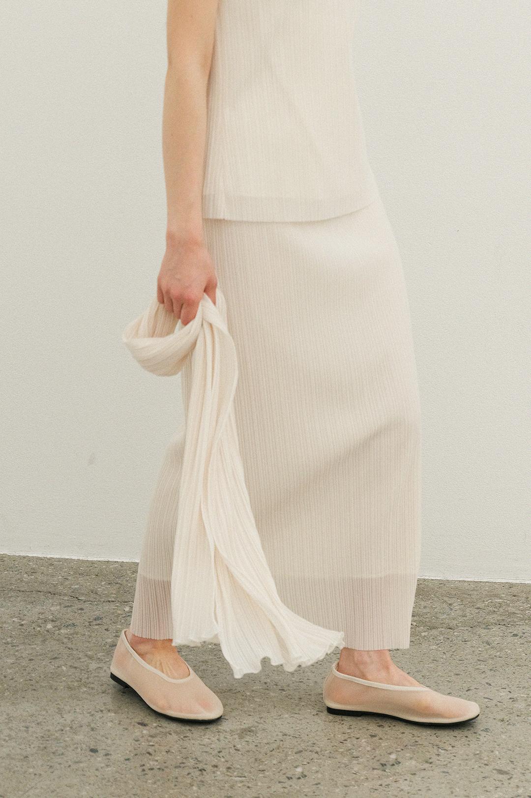 Aria Piano Pleats Scarf (Ivory)