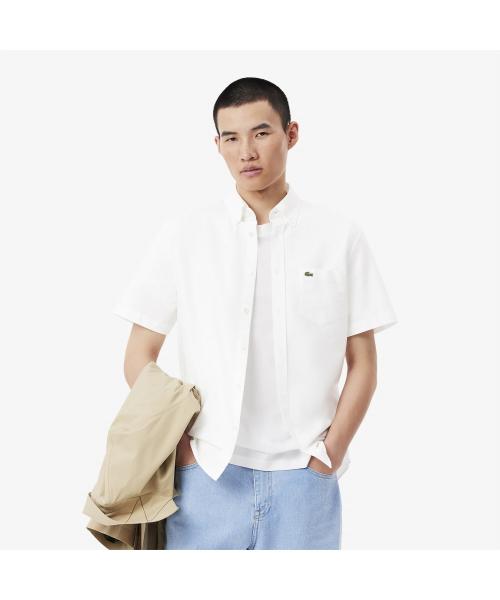 남성 반팔 옥스포드 셔츠 [화이트]