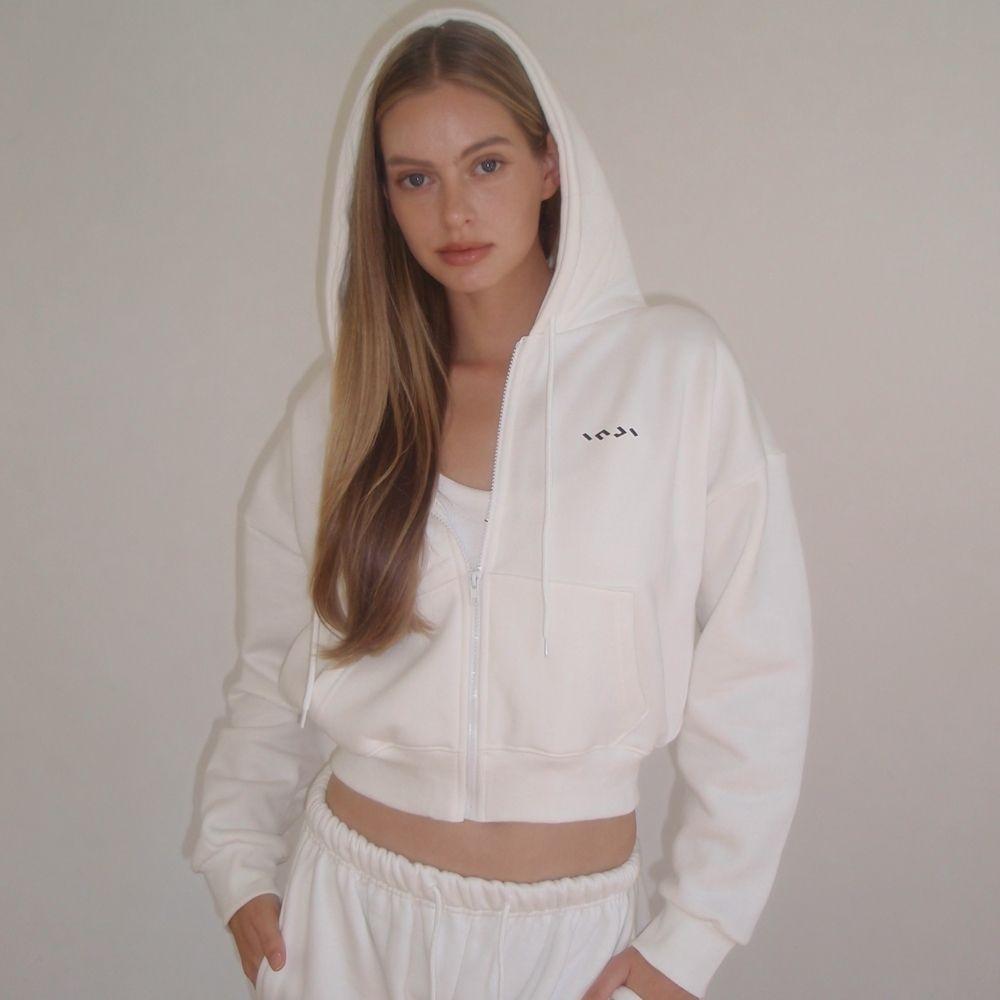 Fleece Cropped ZiP Hoodie 화이트