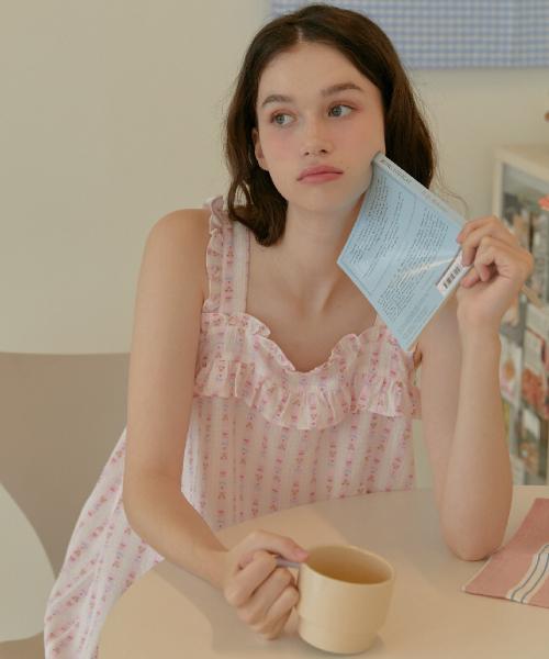 플로라가든 프리브 슬리브리스 원피스잠옷 여성용
