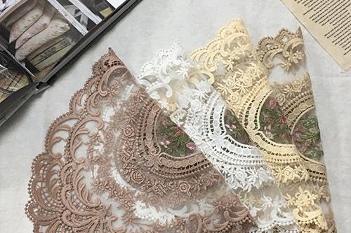 자수 레이스 티코스터 컵받침 러그 식탁 테이블매트 4size,4color