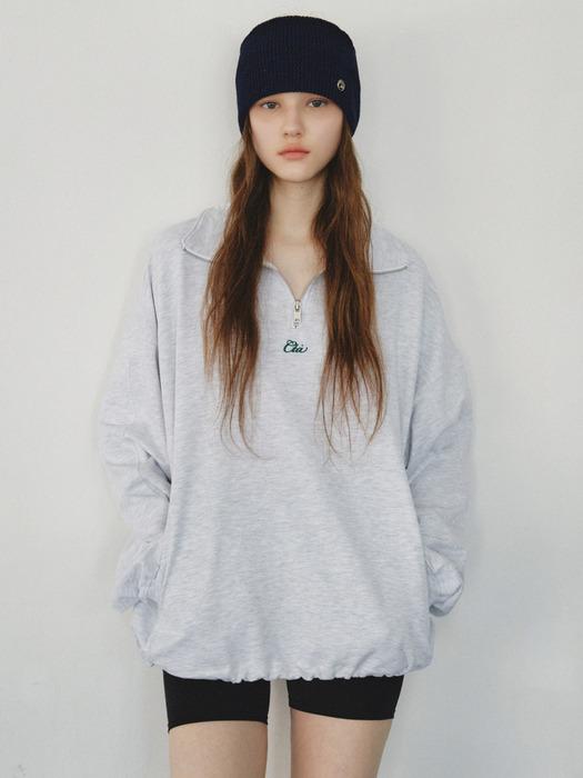 Signature Logo Anorak Sweatshirt_CTT3011(White Melange)