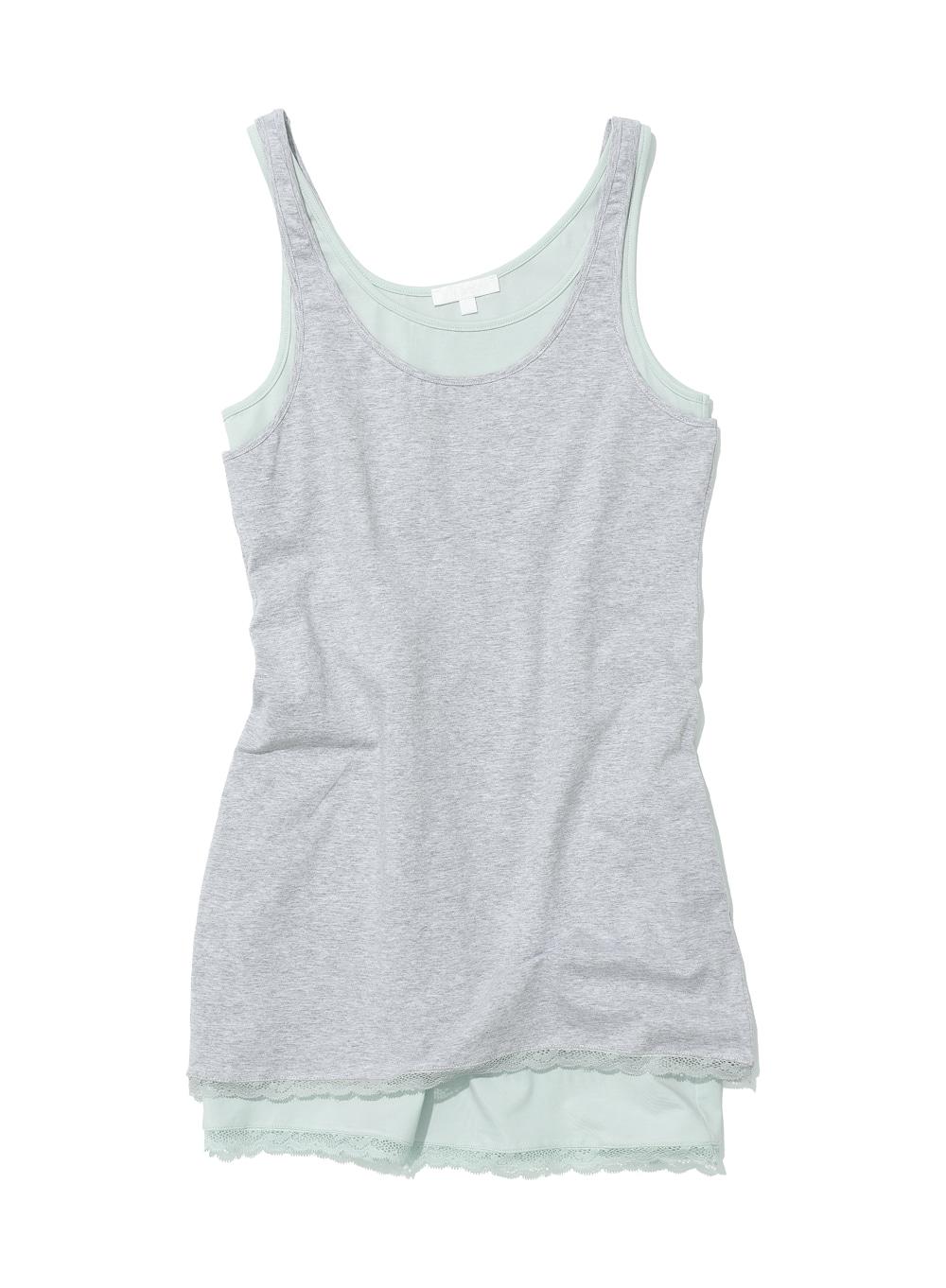 [WOMEN] PWC LACE TRIM 2-IN-1 SLEEVELESS DRESS TOP_MELANGE
