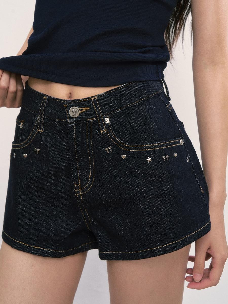 Weekendhub Galaxy Stud Denim Shorts