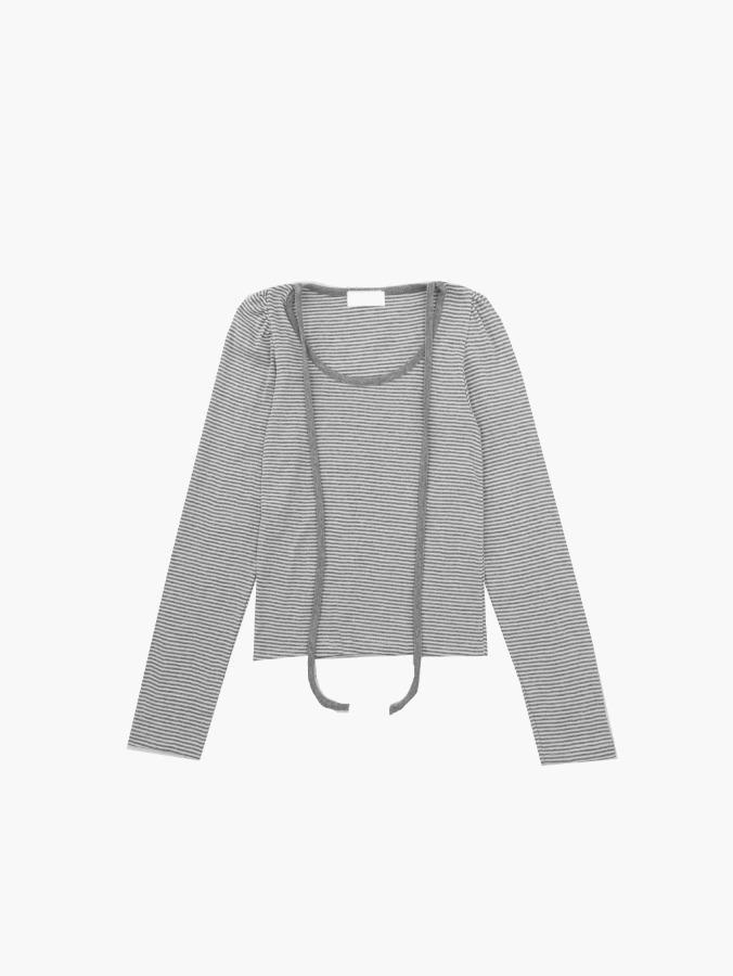 stripe puff long sleeve t-shirt