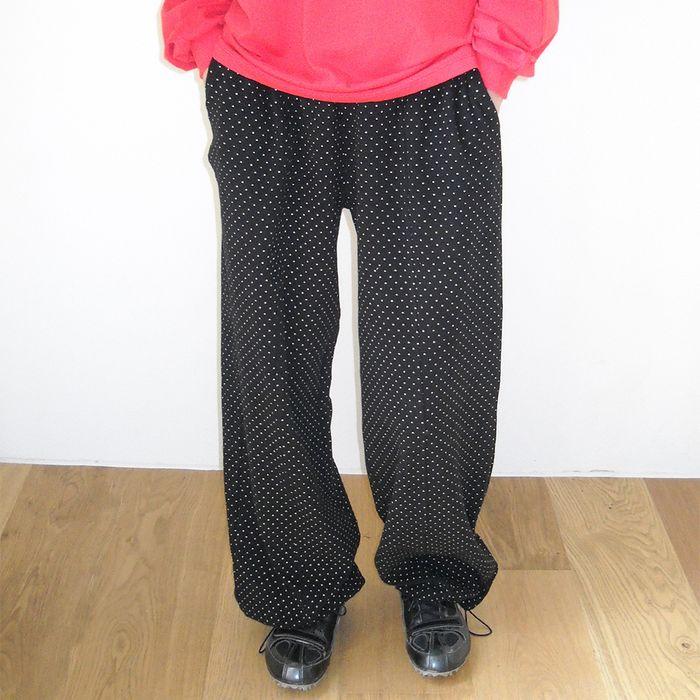 SPRING SWEAT PANTS DOT BLACK