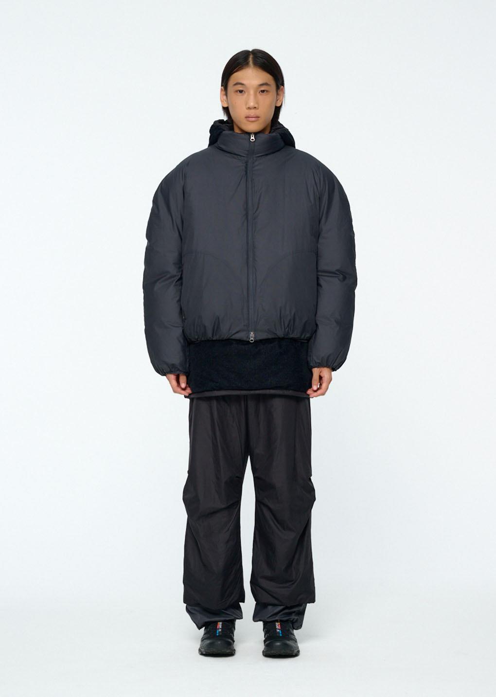 [PRE-ORDER] nylon reversible goose down puffer, charcoal