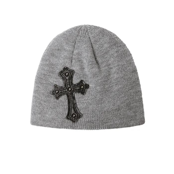 cross beanie (grey)