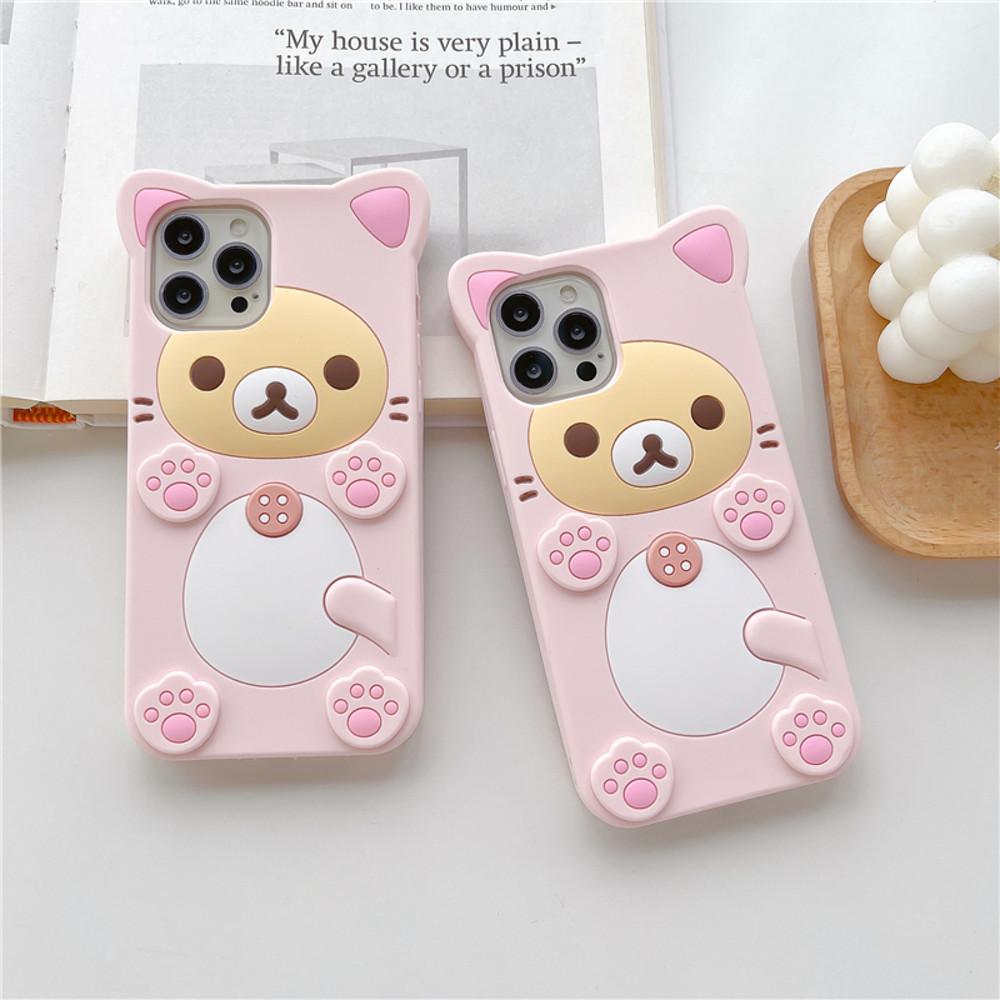리락쿠마 핑크 아이폰케이스 (iphone6,6s,6+,6s+,7,7+,8,8+,se2,se3,x,xs max,xr,11시리즈,12시리즈,13시리즈,14시리즈)