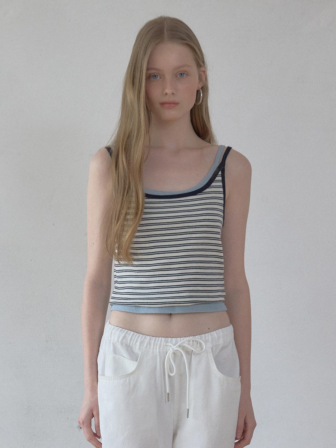 stripe camisole (navy)